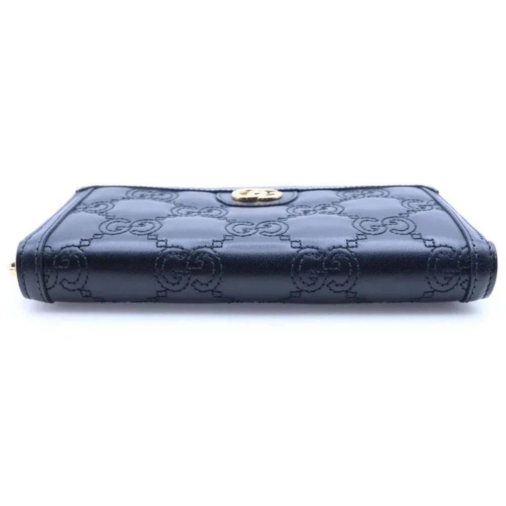 Gucci GG Matelasse Zip Around Wallet Black Leather - Picture 4 of 6